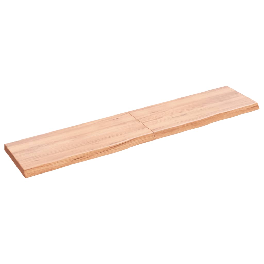 Vidaxx Waschtischplatte 140x30x (2-4) cm behandeltes Massivholz hellbraun