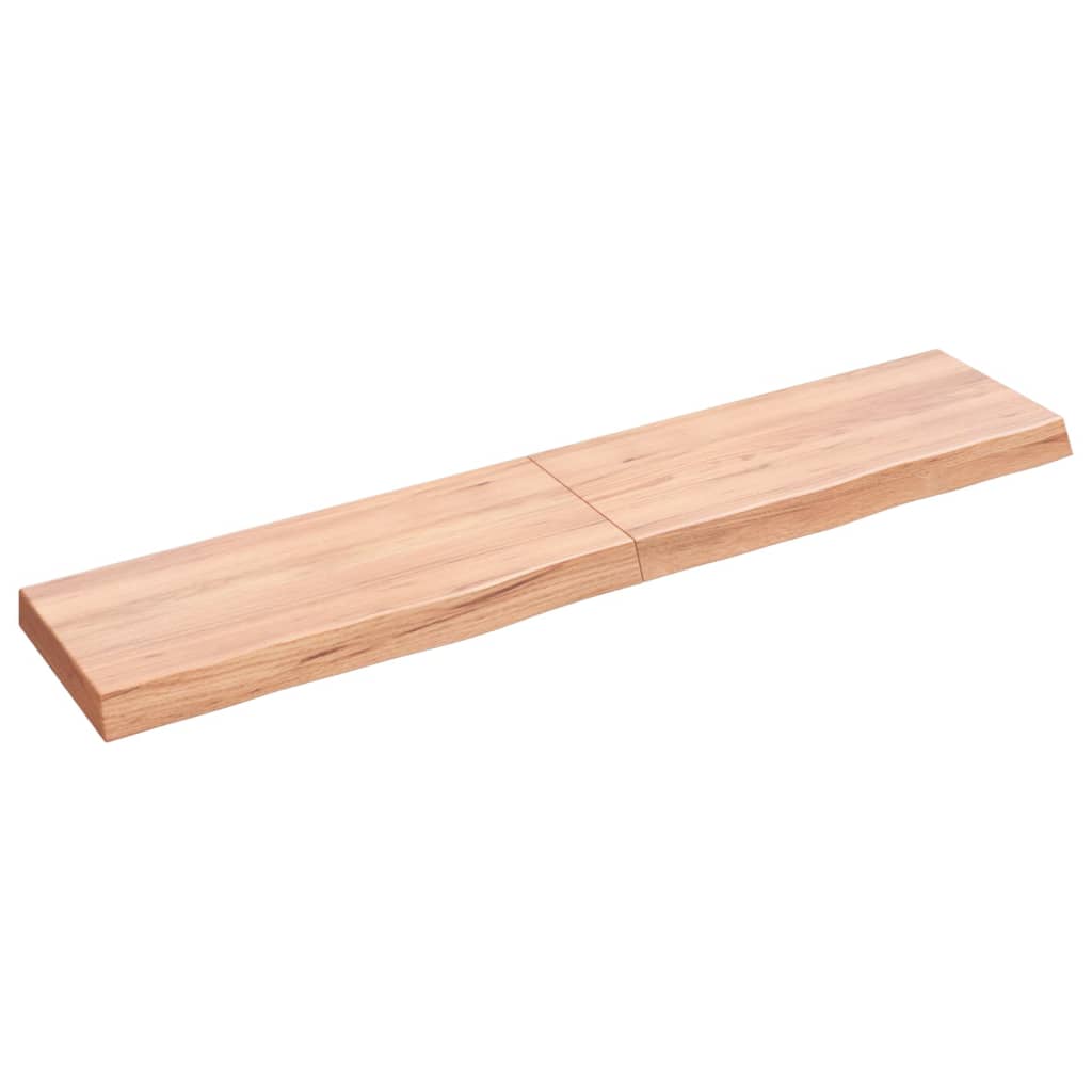Vidaxx Waschtischplatte 140x30x (2-6) cm behandeltes Massivholz hellbraun