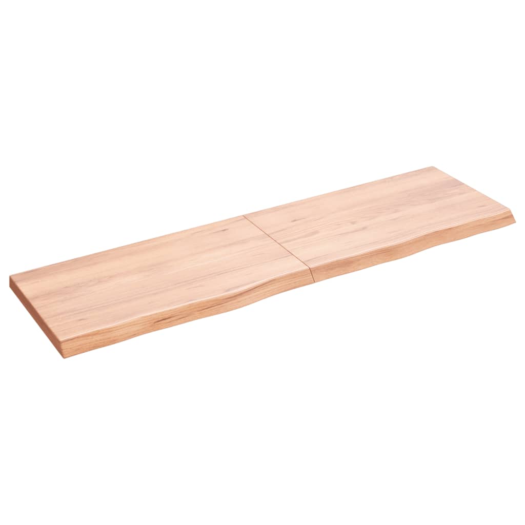 Vidaxx Waschtischplatte 140x40x (2-4) cm behandeltes Massivholz hellbraun