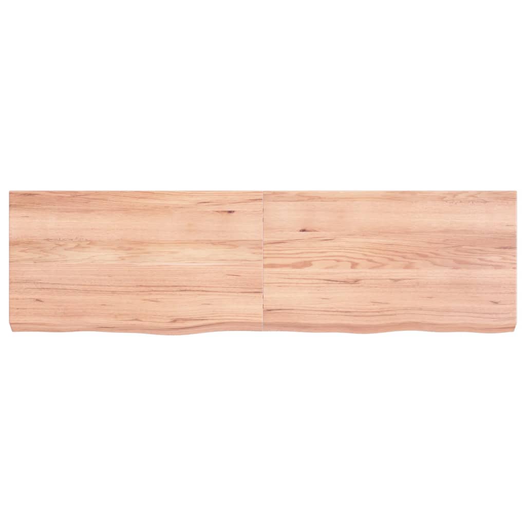 Vidaxx Waschtischplatte 140x40x (2-6) cm behandeltes Massivholz hellbraun