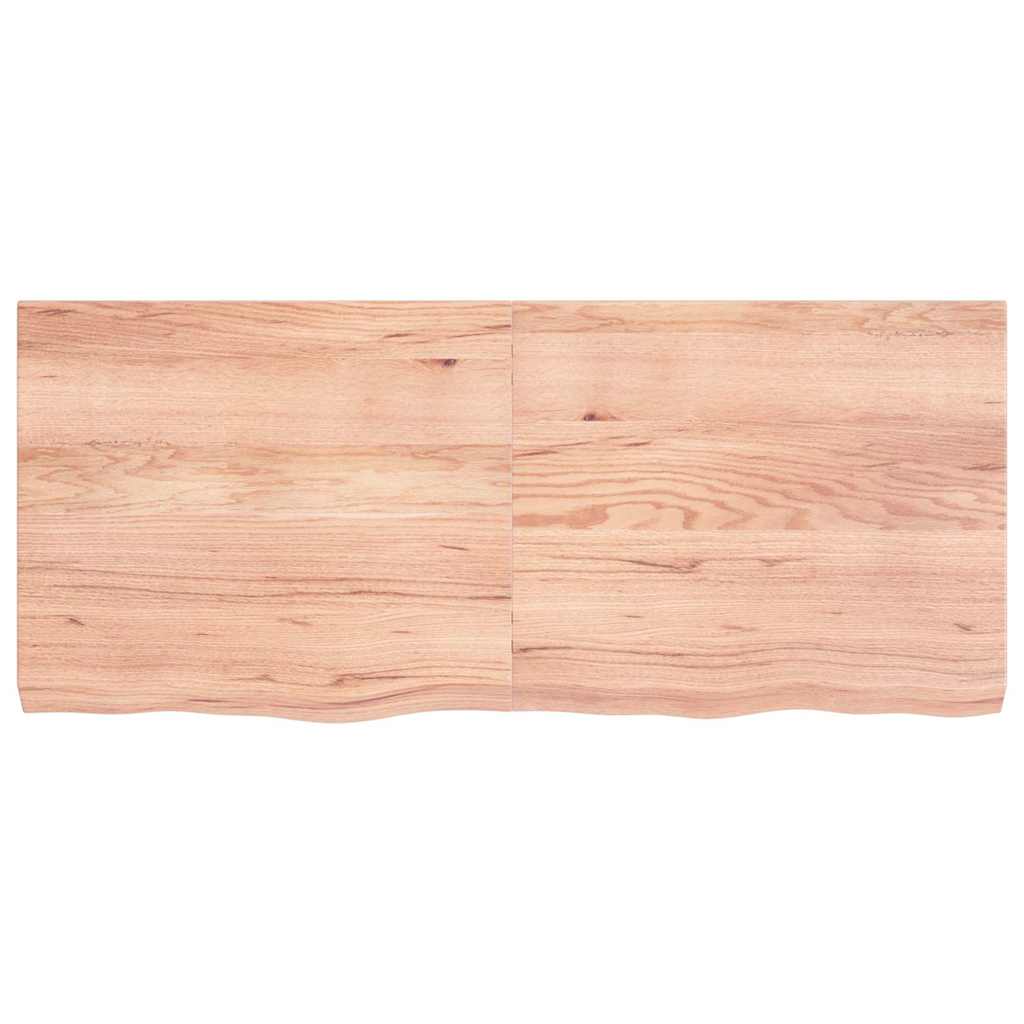 Vidaxx Waschtischplatte 140x60x (2-6) cm, behandeltes Massivholz hellbraun