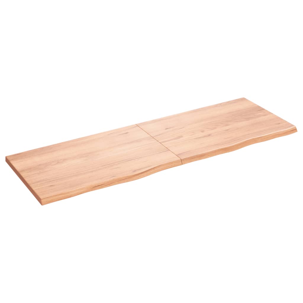 Vidaxx Waschtischplatte 180x60x (2-4) cm, behandeltes Massivholz hellbraun