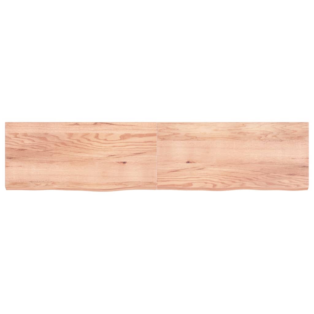 Vidaxx Waschtischplatte 220x50x (2-6) cm, behandeltes Massivholz hellbraun