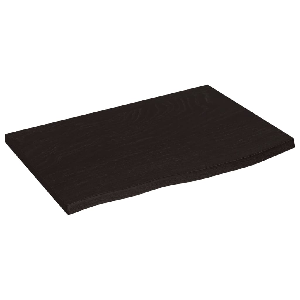 Vidaxx Waschtischplatte 60x40x2 cm, behandeltes Massivholz dunkelbraun