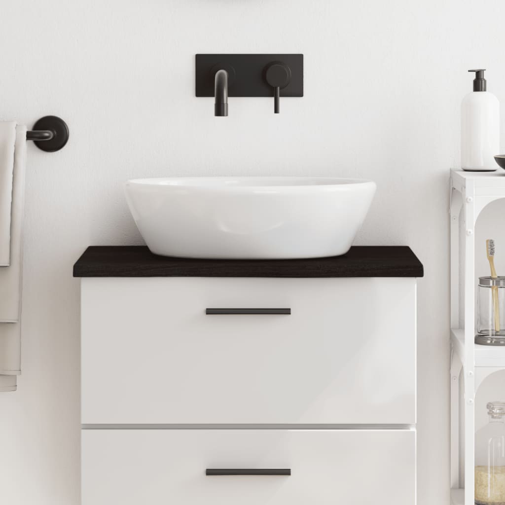 Vidaxx Waschtischplatte 60x40x2 cm, behandeltes Massivholz dunkelbraun