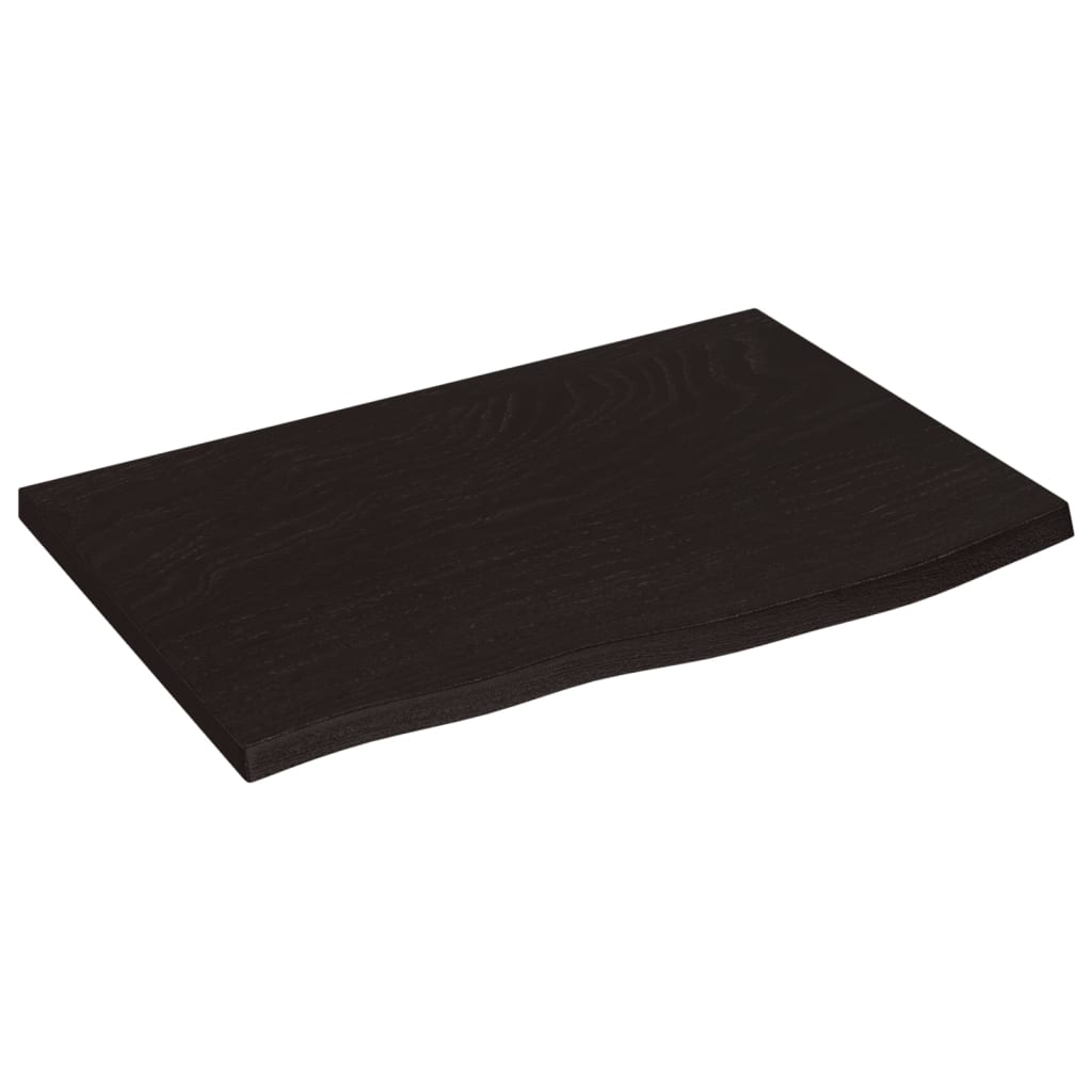 Vidaxx Waschtischplatte 60x40x (2-4) cm behandeltes Massivholz dunkelbraun
