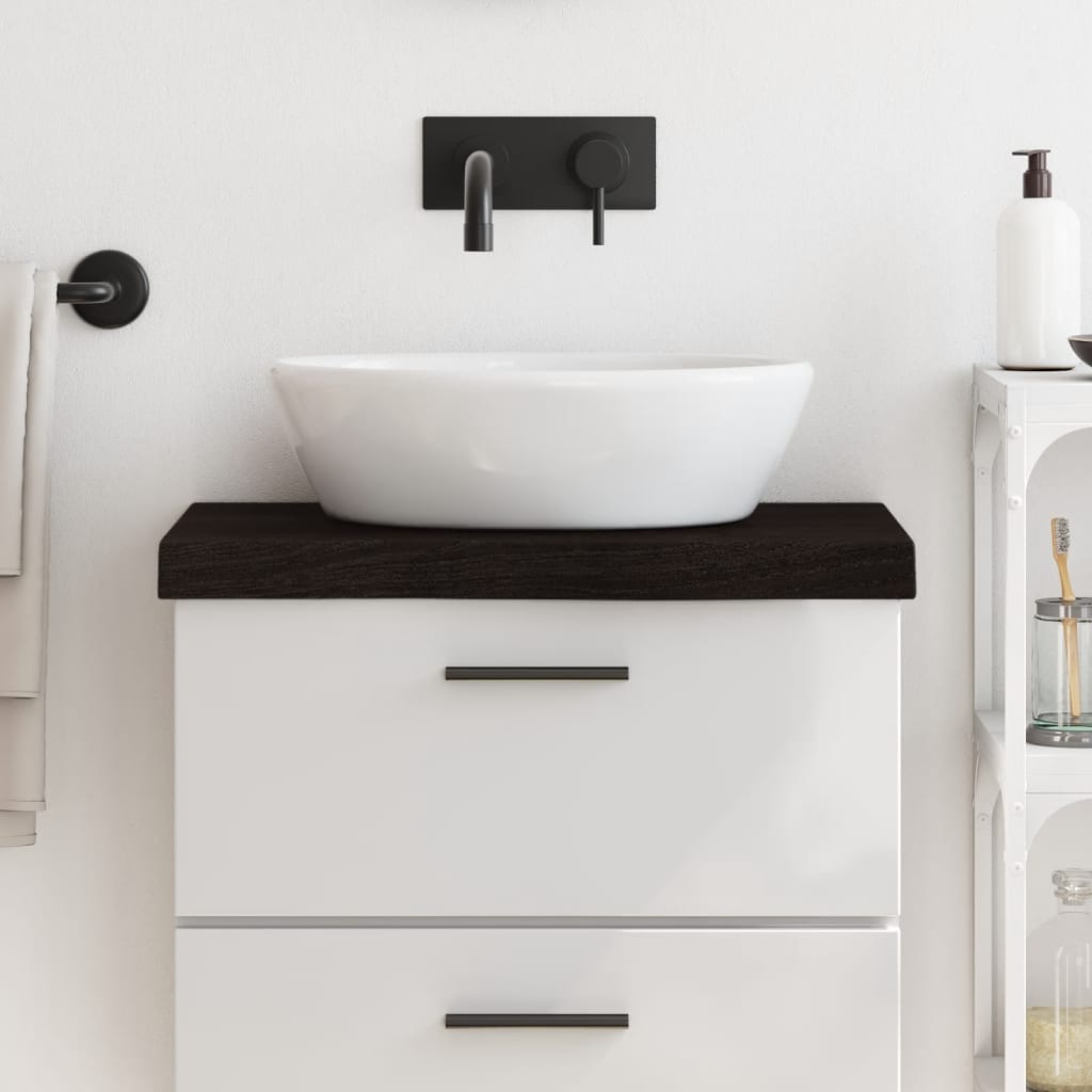 VidaXL Waschtischplatte 60x40x (2-6) cm, behandeltes Massivholz dunkelbraun