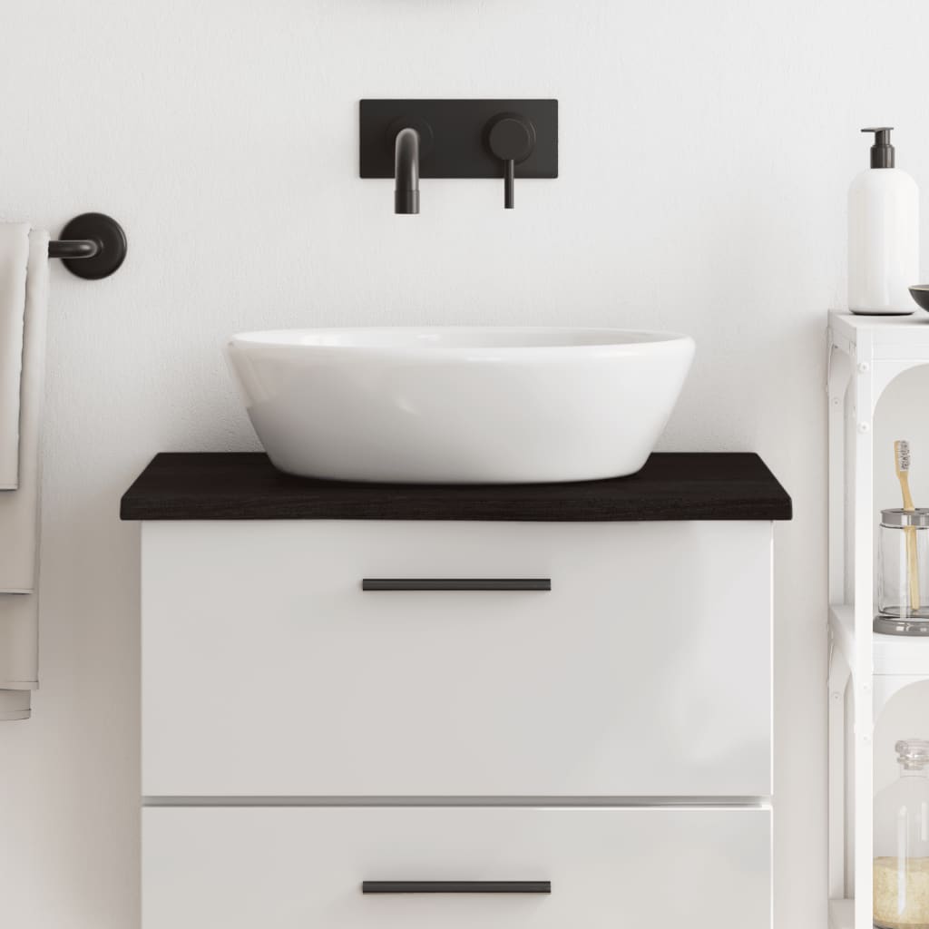 Vidaxx Waschtischplatte 60x60x2 cm, behandeltes Massivholz dunkelbraun