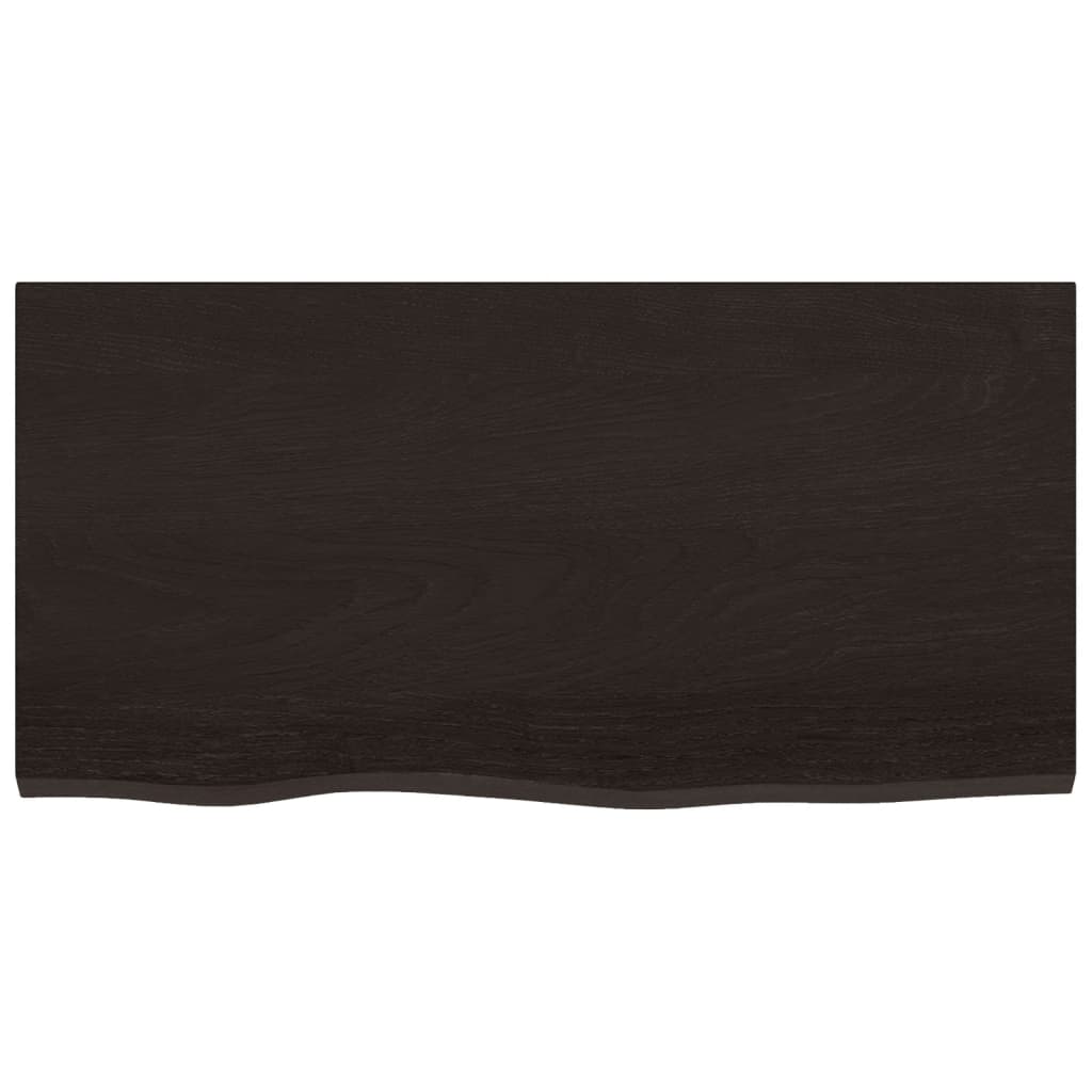 Vidaxx Waschtischplatte 80x40x (2-6) cm behandeltes Massivholz dunkelbraun