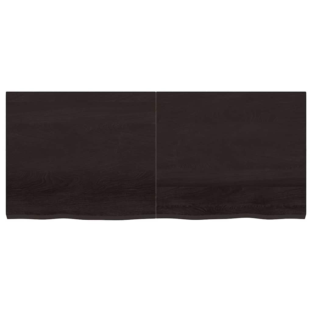 Vidaxx Waschtischplatte 140x60x (2-4) cm behandeltes Massivholz dunkelbraun