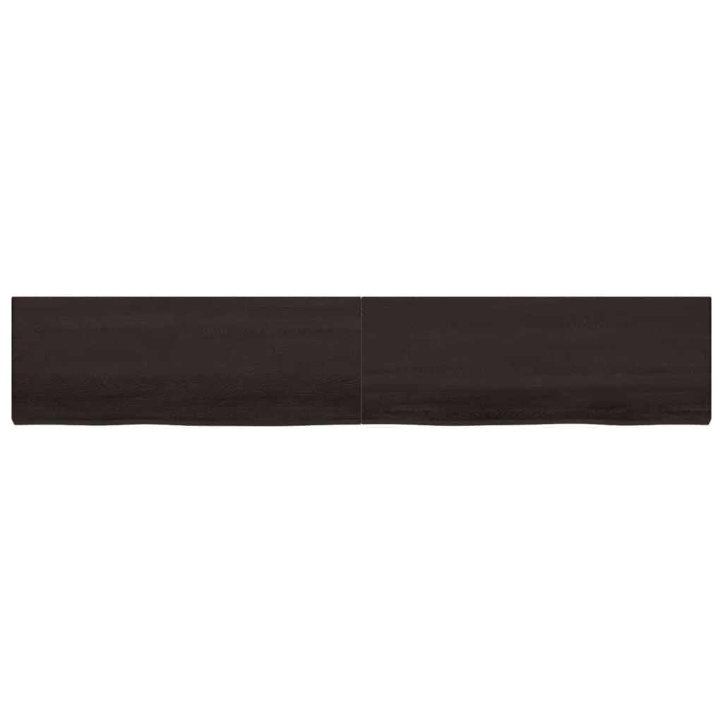 Vidaxx Waschtischplatte 220x40x (2-6) cm behandeltes Massivholz dunkelbraun