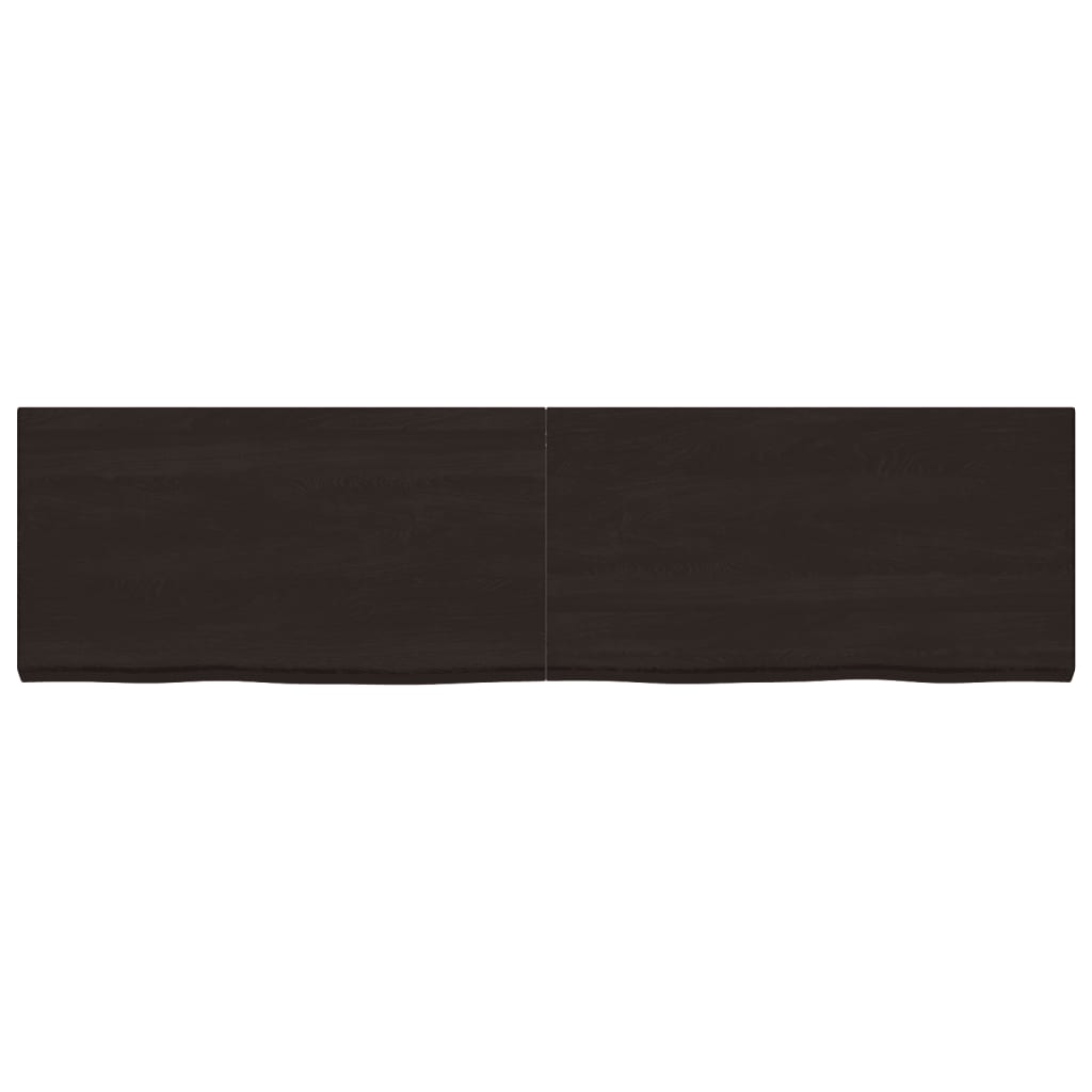 Vidaxx Waschtischplatte 220x60x (2-6) cm behandeltes Massivholz dunkelbraun