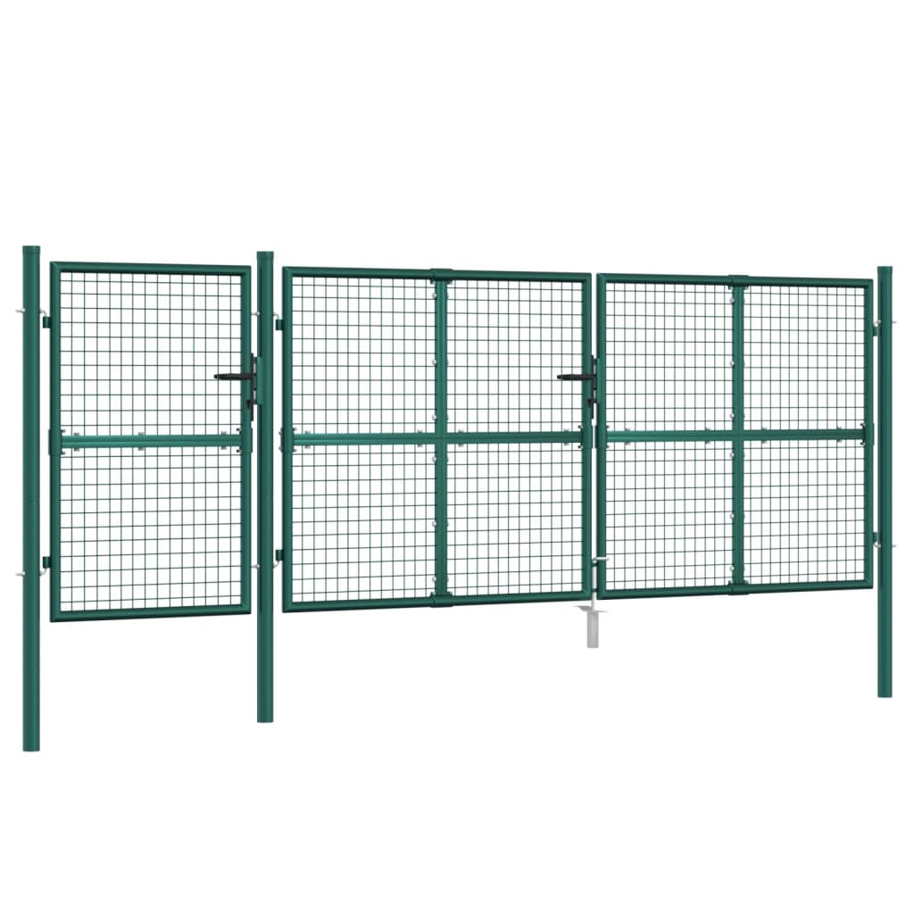 VidaXL Gartentor 400x175 cm Maschenweite und verzinkter Stahl grün