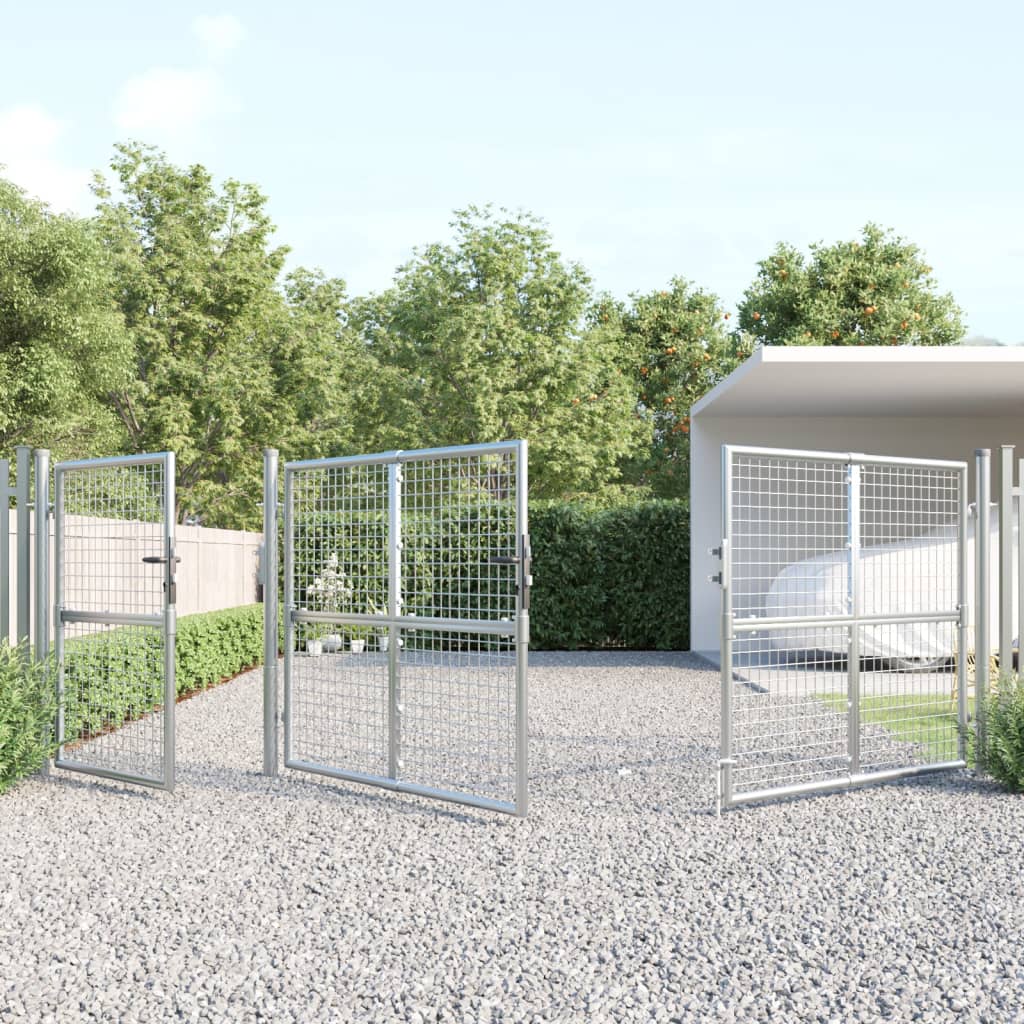 VidaXL Gartentor 400x175 cm Maschenweite und verzinkter Stahl silberfarben