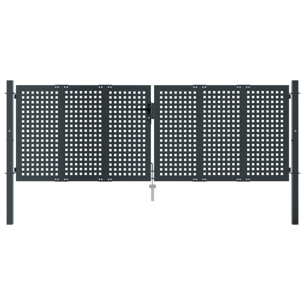 VidaXL Tor 300x125 cm Stahl Anthrazit