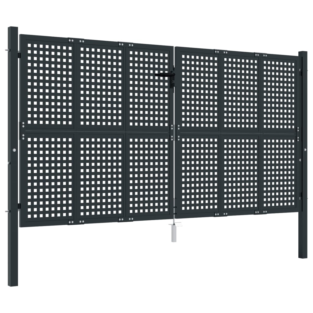VidaXL Tor 300x175 cm Stahl Anthrazit
