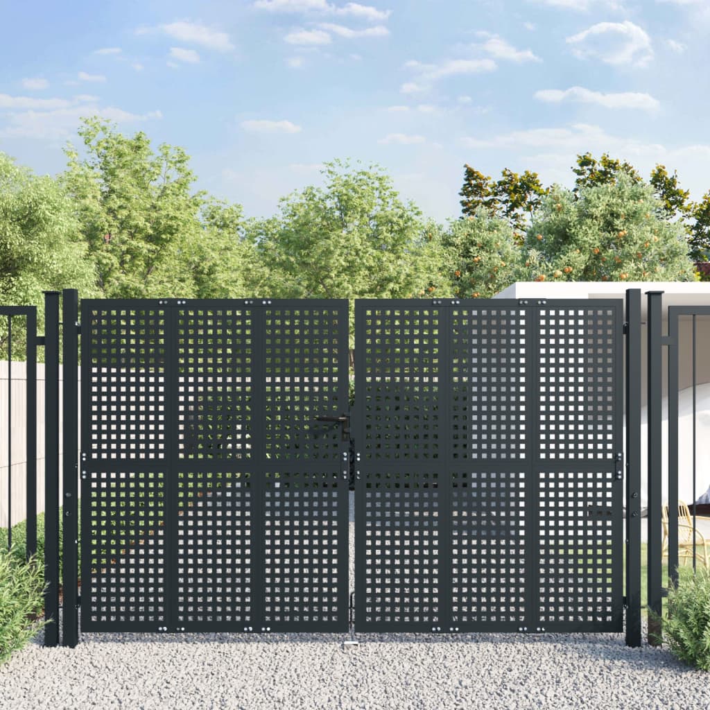 VidaXL Tor 300x175 cm Stahl Anthrazit
