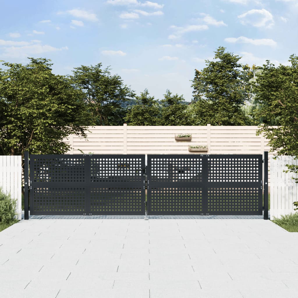 VidaXL Tor 400x125 cm Stahl Anthrazit