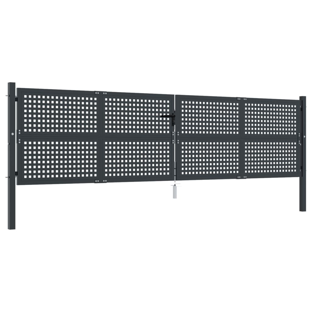VidaXL Tor 400x150 cm Stahl Anthrazit