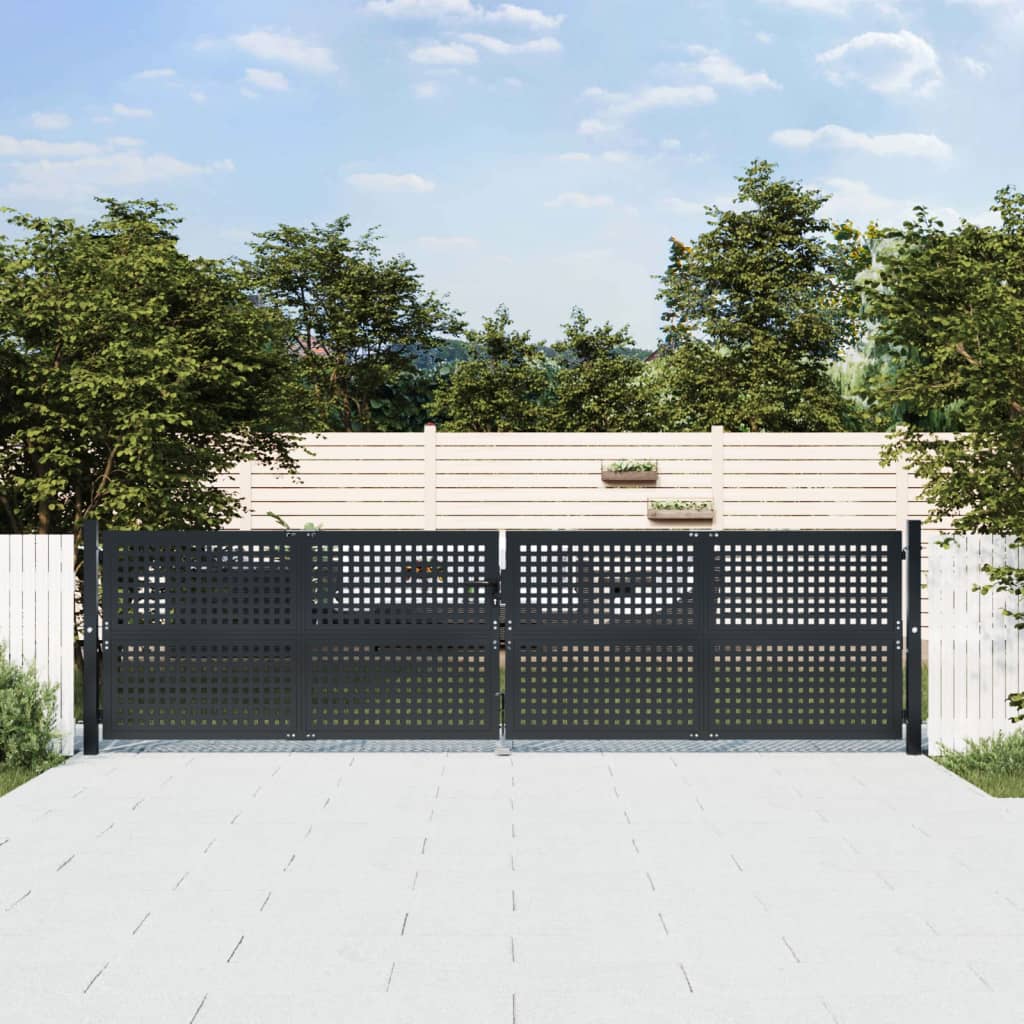 VidaXL Tor 400x150 cm Stahl Anthrazit
