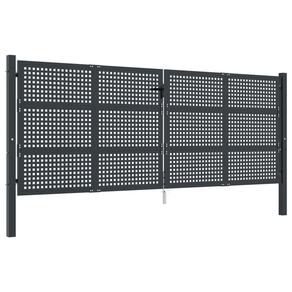 VidaXL Tor 400x175 cm Stahl Anthrazit