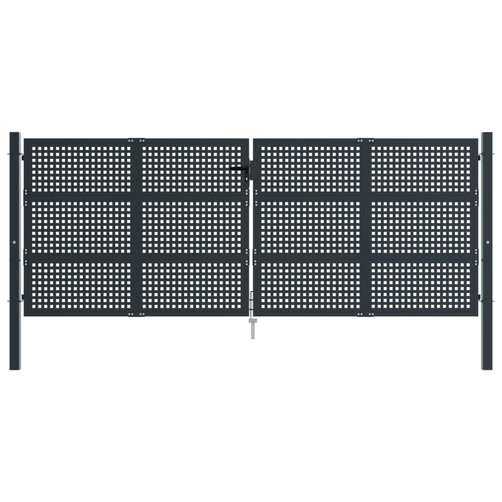 VidaXL Tor 400x175 cm Stahl Anthrazit
