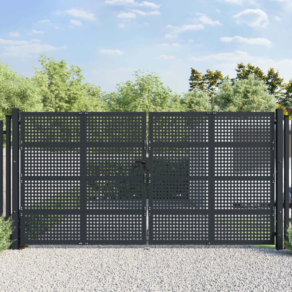 VidaXL Tor 400x225 cm Stahl Anthrazit