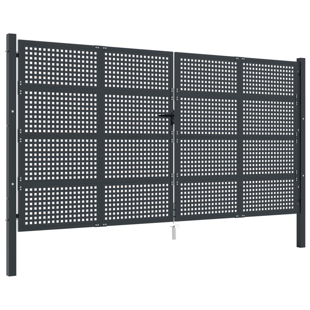 VidaXL Tor 400x250 cm Stahl Anthrazit