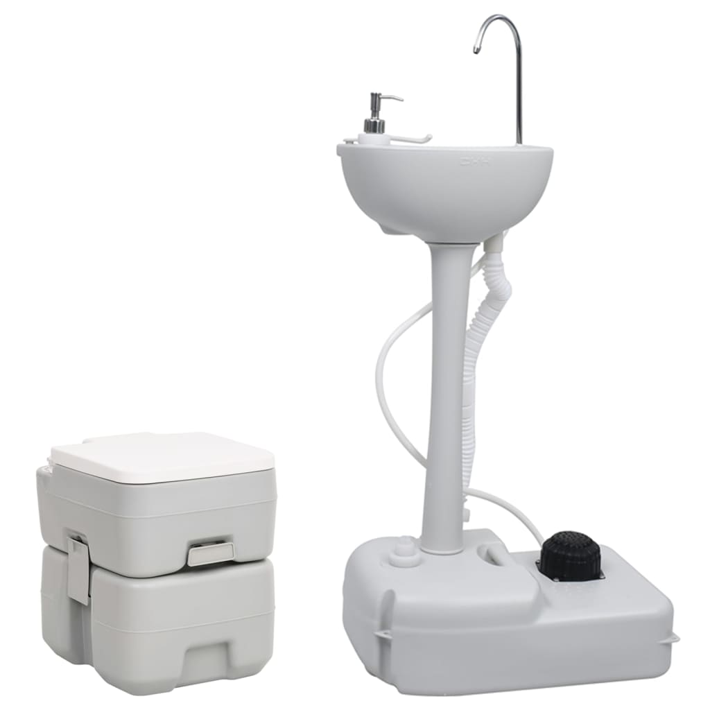 VidaXL Campingtoilette und Waschbecken tragbar