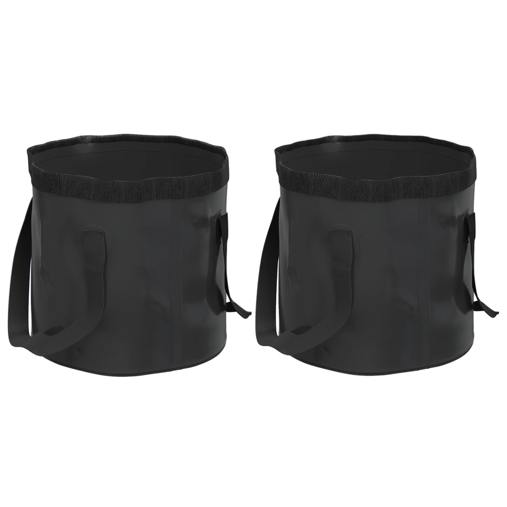 Vidaxl Emmers 2 PCs falten 20 l PVC Schwarz