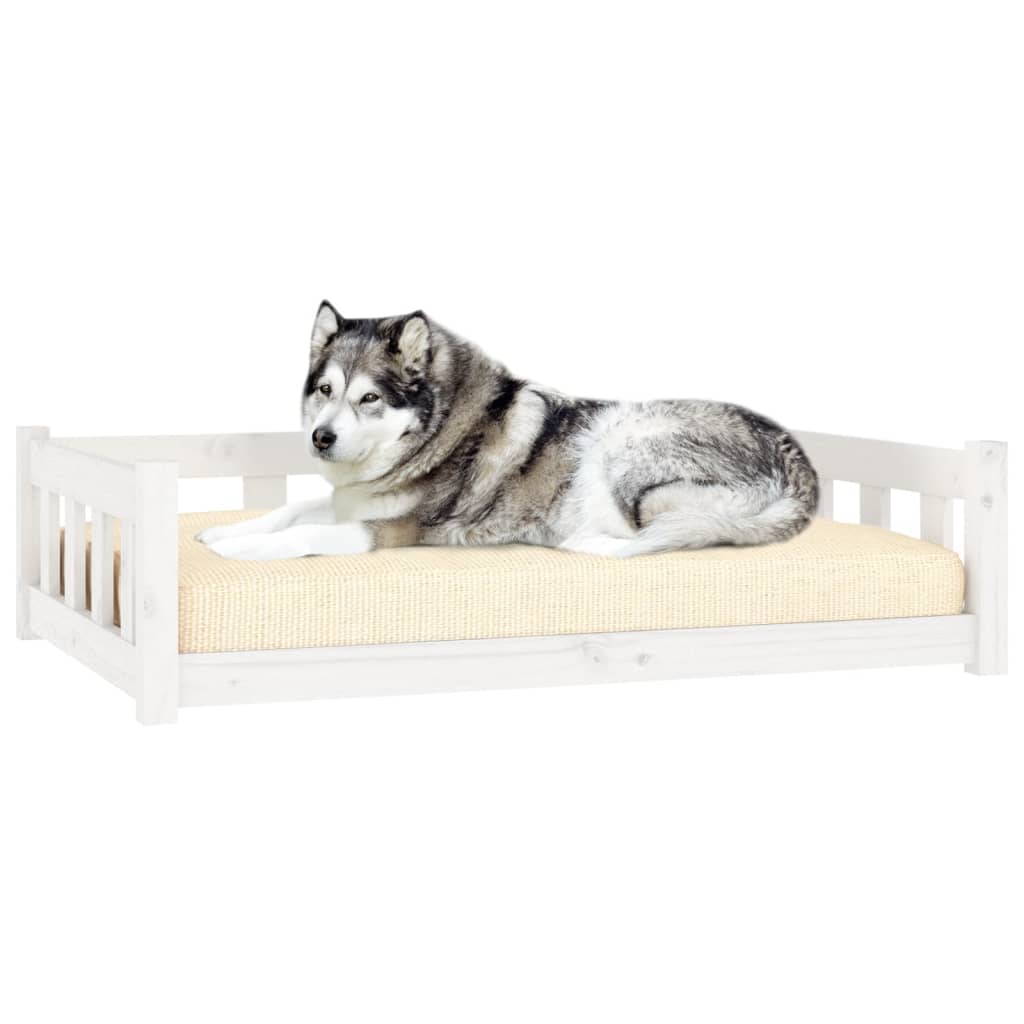 Vidaxxl Hundebett 105,5x75,5x28 cm massives Kiefernholz weiß