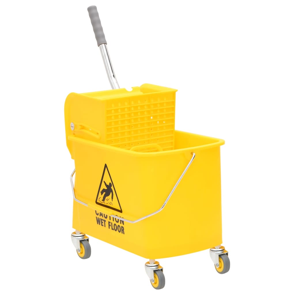 VidaXL Moppeimer mit Presse und Rädern 20 L Polypropylen gelb