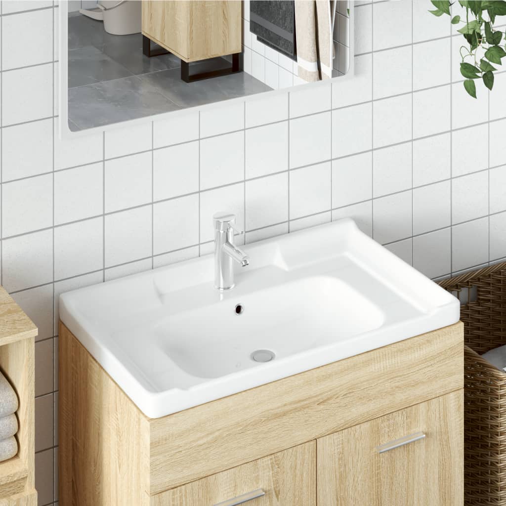 Vidaxx Rechteckwaschtisch 91,5x48x23 cm Keramik weiß
