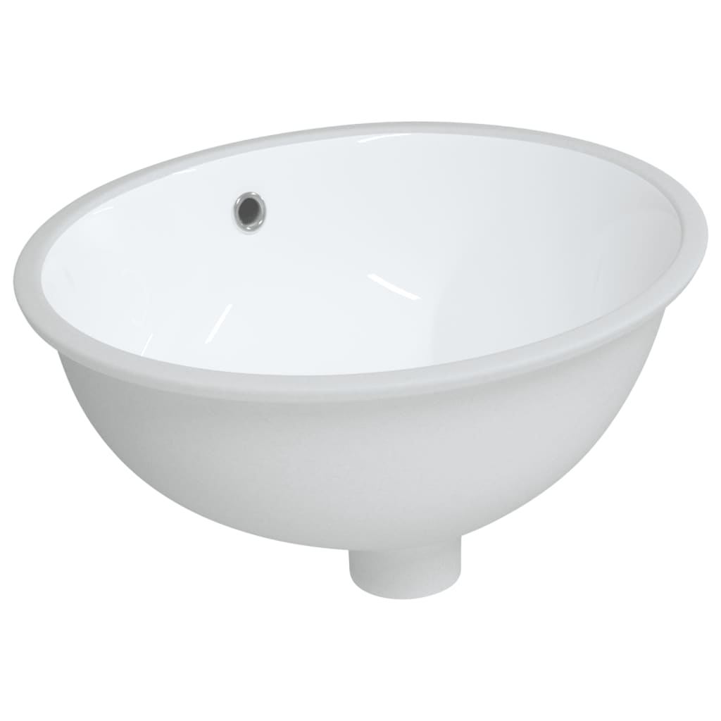 VidaXL Waschbecken oval 43x35x19 cm Keramik weiß