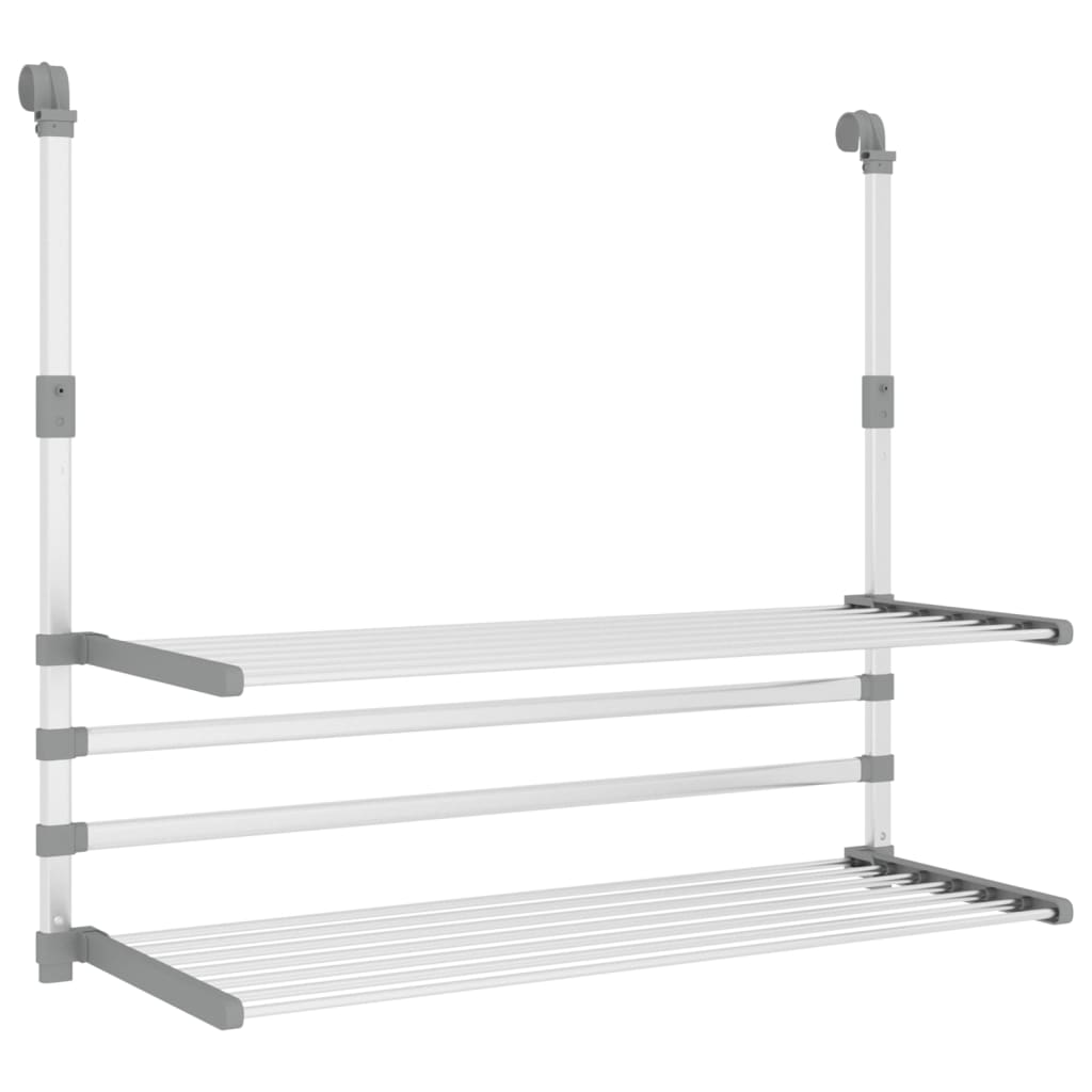 VIDAXL-Trocknungsregal für Balkon 89x25x (60-95) CM Aluminium