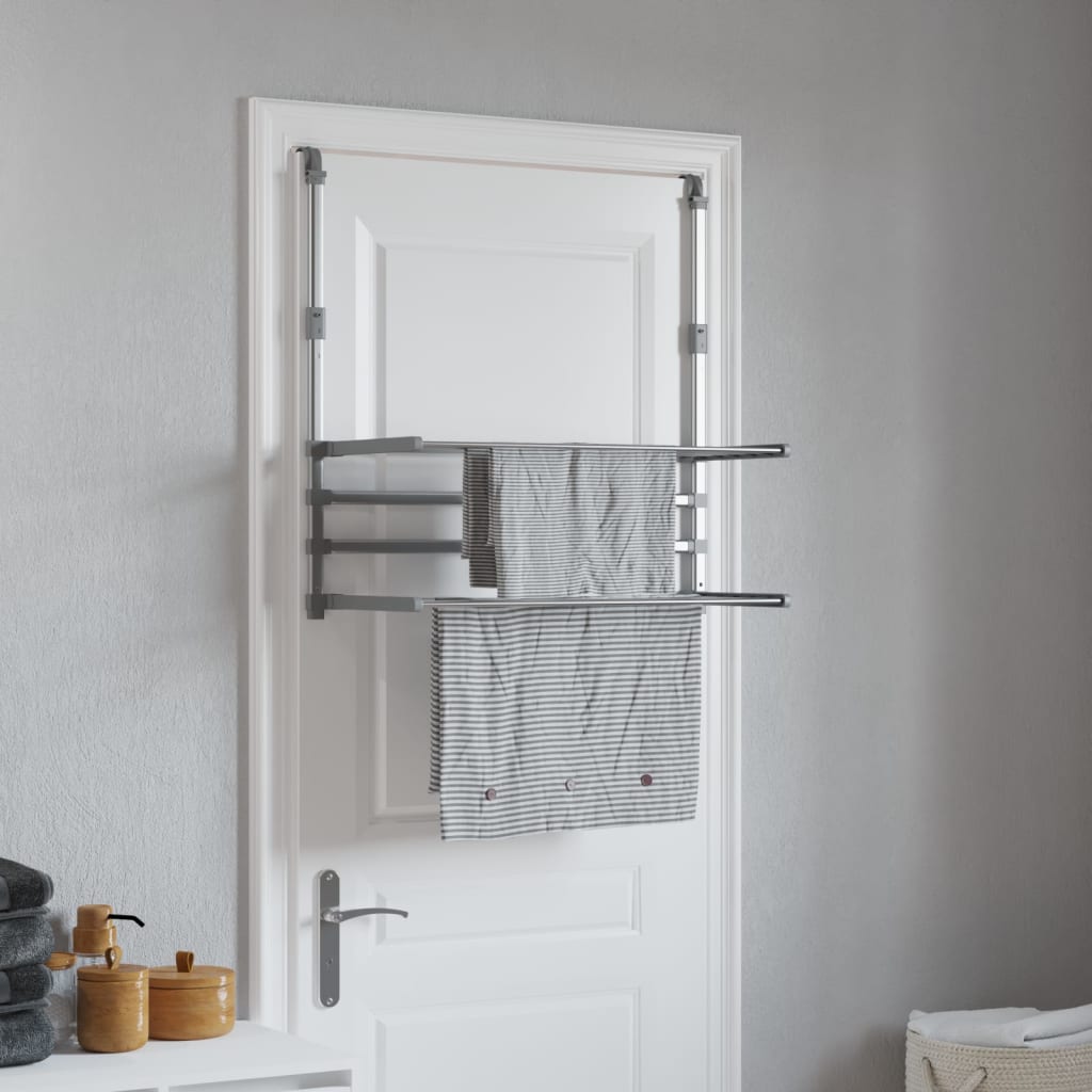 VIDAXL-Trocknungsregal für Balkon 89x25x (60-95) CM Aluminium