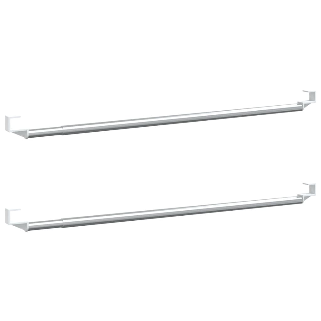 Vidaxx Vorhangschienen 2 Stück 60-105 cm Aluminium Weiß und Silber