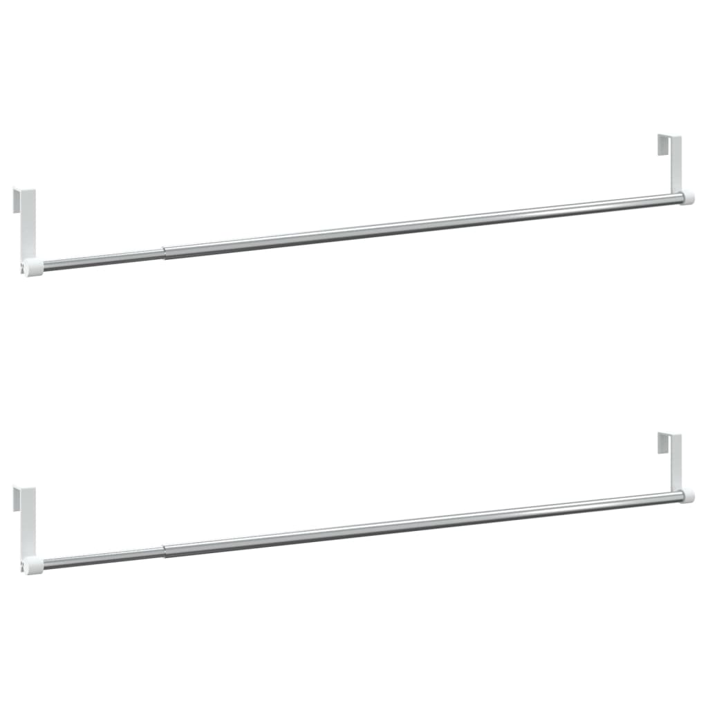 VidaXL Vorhangschienen 2 Stück 60-105 cm Aluminium Weiß und Silber