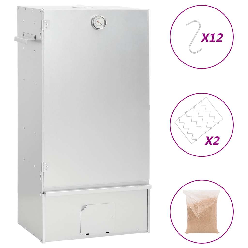 Vidaxx BBQ Smoker mit Holzspänen 44,5x29x83 cm Stahl