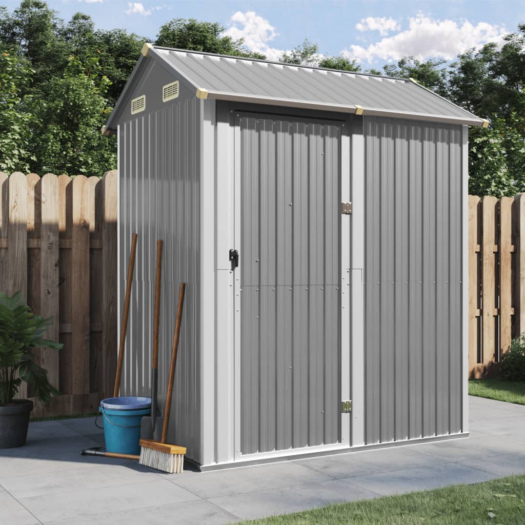 VidaXL Gartenhaus 192x152,5x237 cm verzinkter Stahl hellgrau