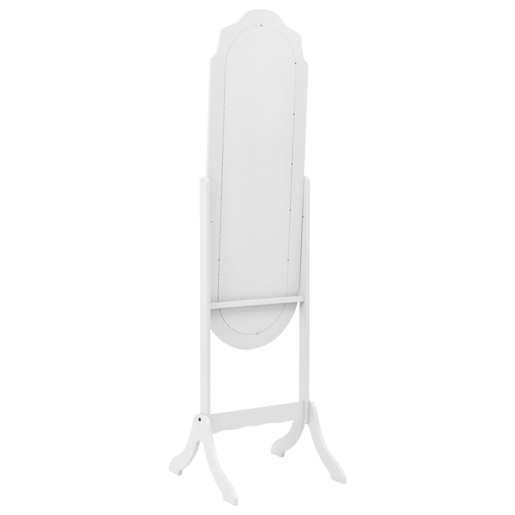 Vidaxx-Spiegel freistehend 45,5 x 47,5 x 160 cm, lackiertes Holz weiß