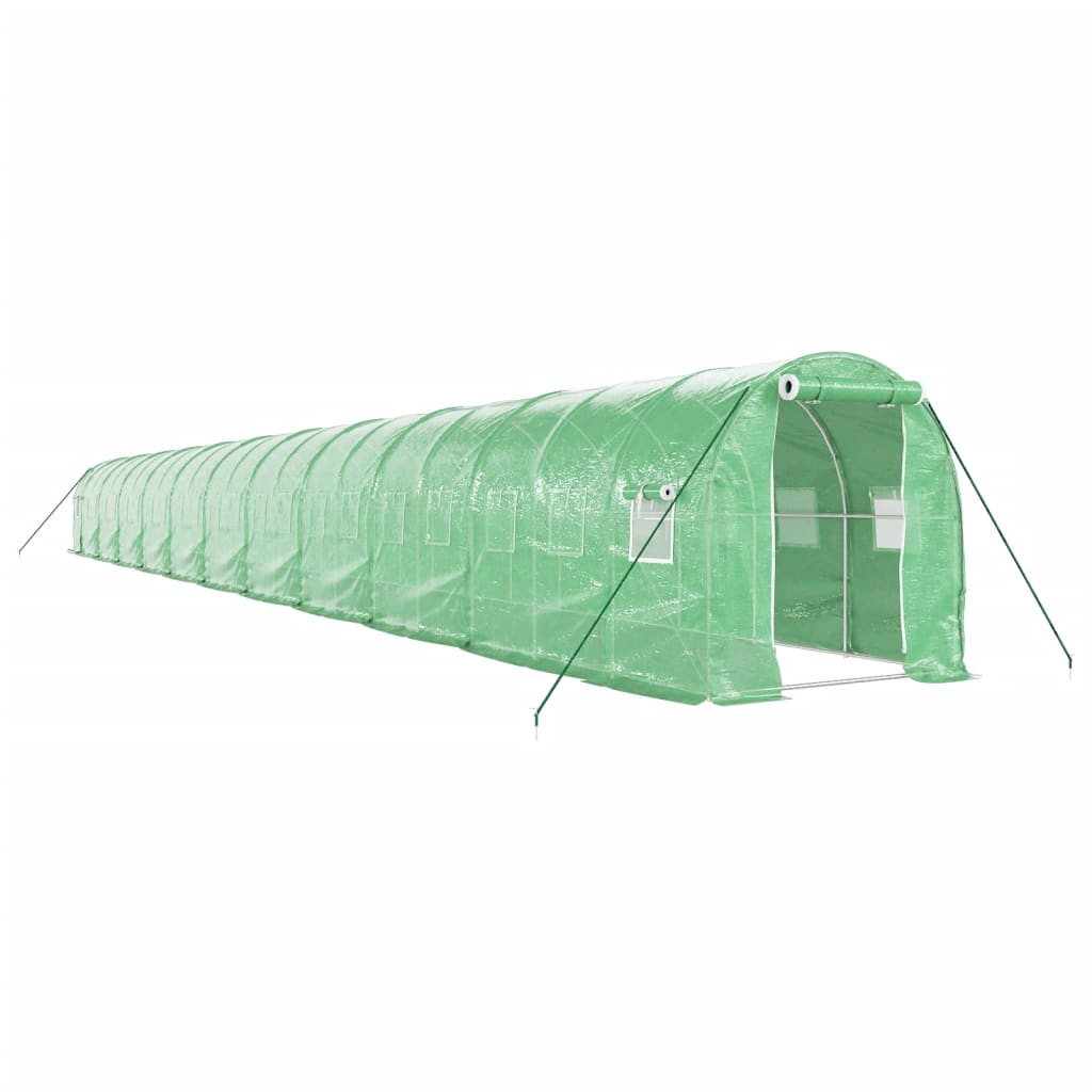 VidaXL Gartengewächshaus mit Stahlrahmen 44 m² 22x2x2 m grün