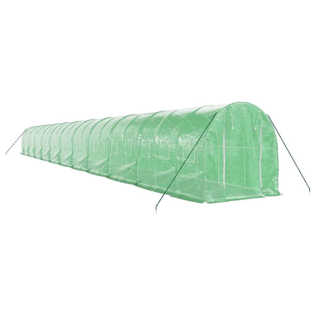 VidaXL Gartengewächshaus mit Stahlrahmen 44 m² 22x2x2 m grün