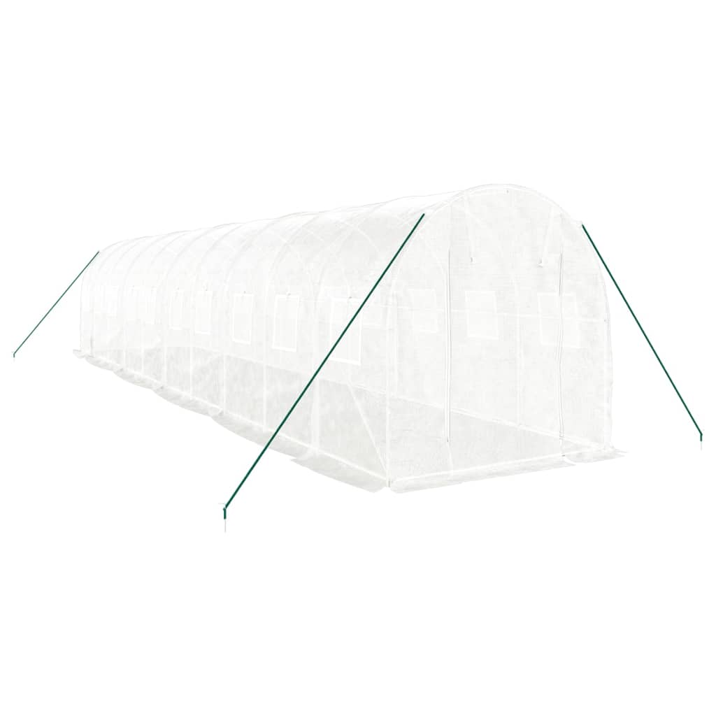 VidaXL Gartengewächshaus mit Stahlrahmen 20 m² 10x2x2 m weiß