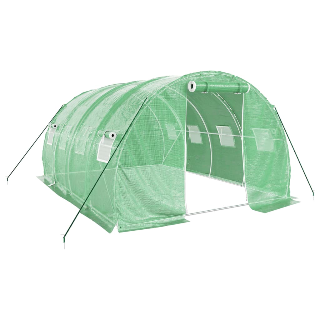 VidaXL Gartengewächshaus mit Stahlrahmen 12 m² 4x3x2 m grün