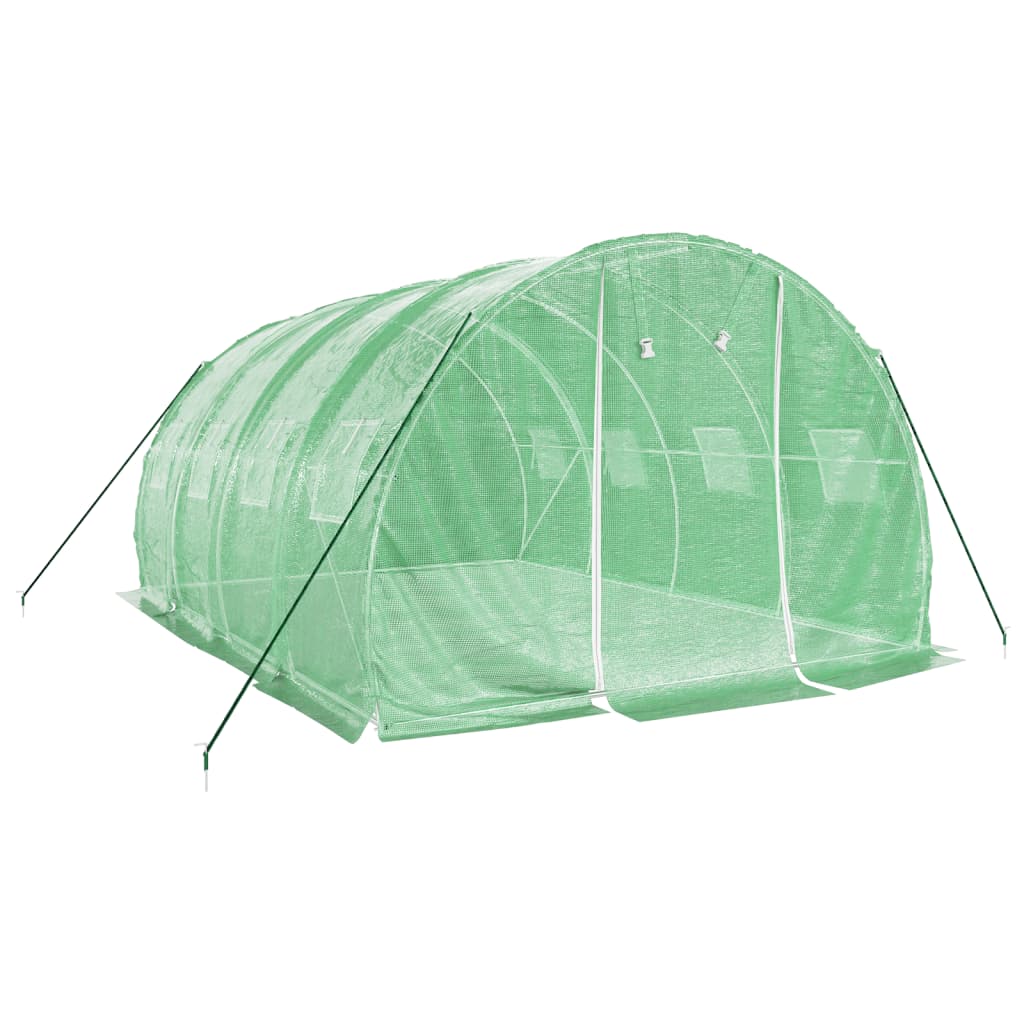 VidaXL Gartengewächshaus mit Stahlrahmen 12 m² 4x3x2 m grün