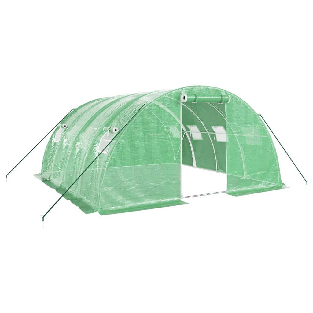 VidaXL Gartengewächshaus mit Stahlrahmen 16 m² 4x4x2 m grün