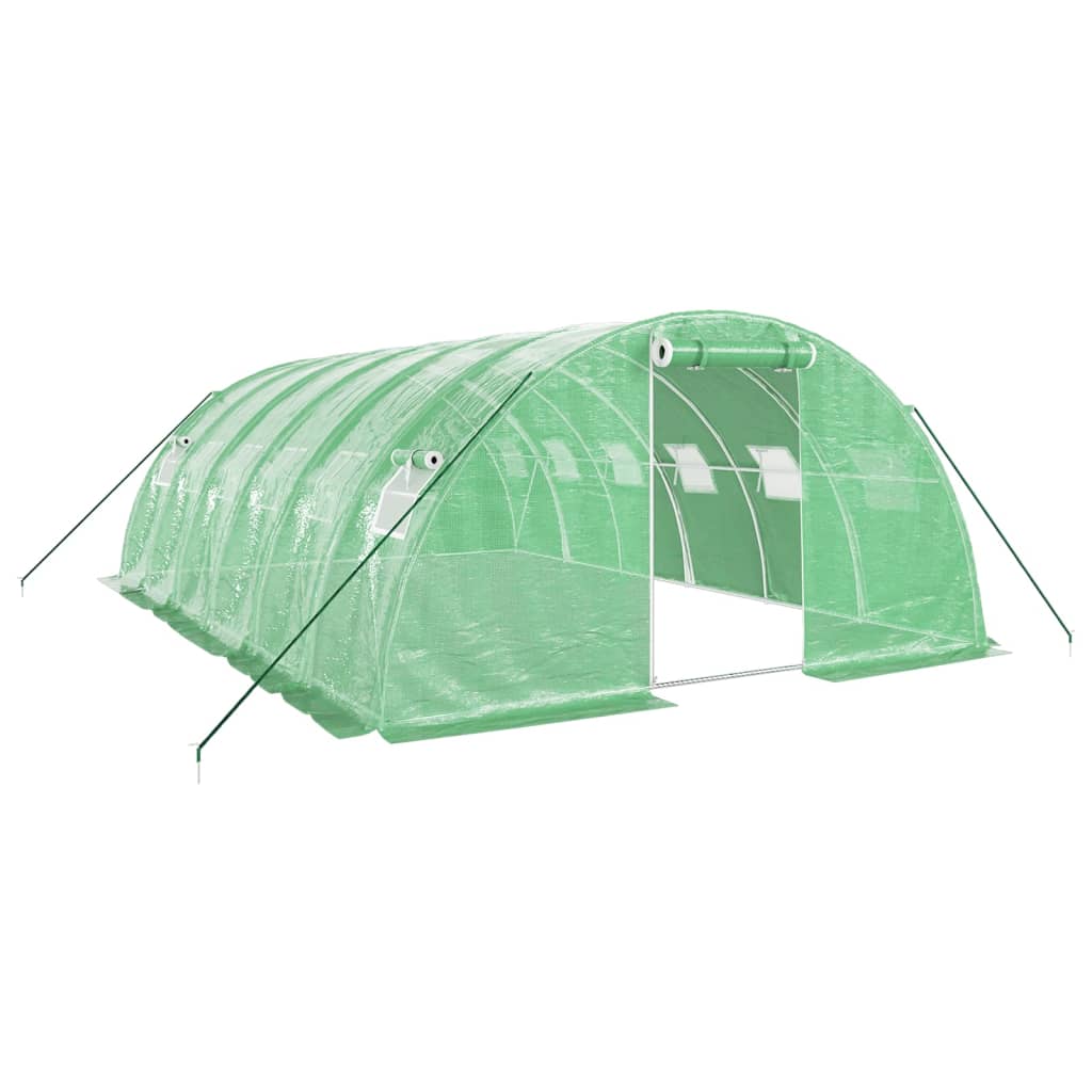 VidaXL Gartengewächshaus mit Stahlrahmen 24 m² 6x4x2 m grün