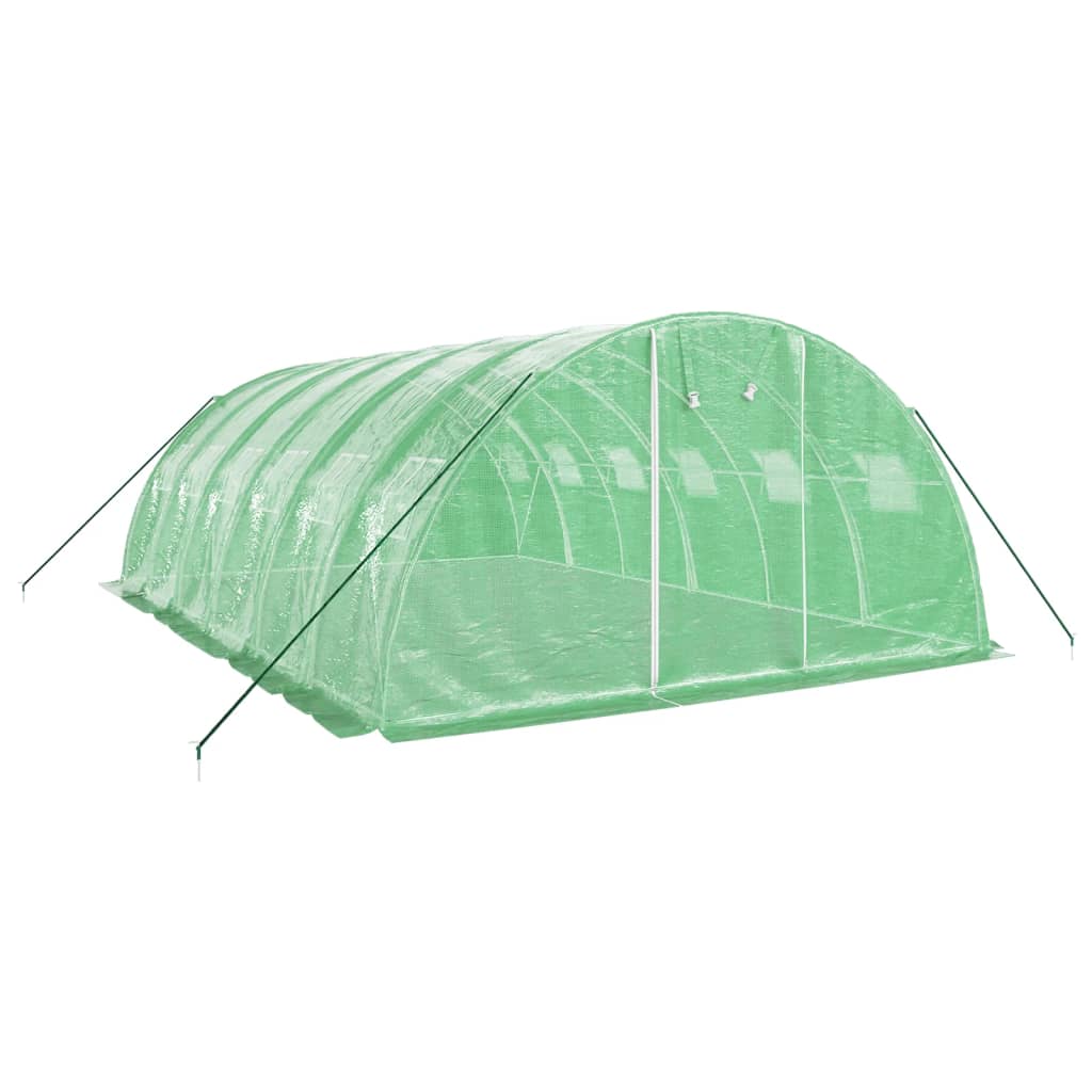 VidaXL Gartengewächshaus mit Stahlrahmen 24 m² 6x4x2 m grün