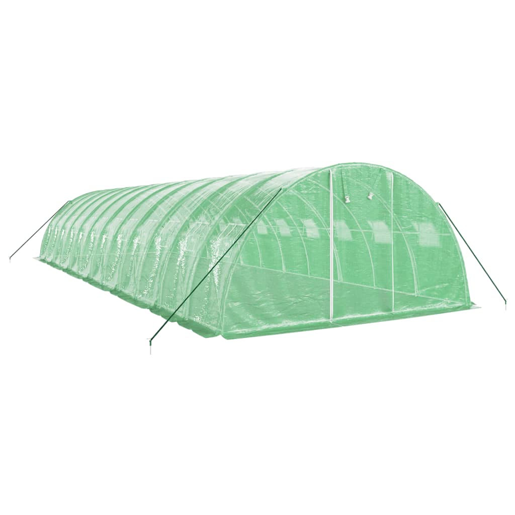 VidaXL Gartengewächshaus mit Stahlrahmen 48 m² 12x4x2 m grün